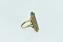 Load image into Gallery viewer, 10K Art Deco Black Onyx Squared Vintage Ring Yellow Gold