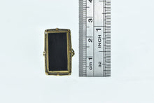 Load image into Gallery viewer, 10K Art Deco Black Onyx Squared Vintage Ring Yellow Gold