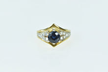 Load image into Gallery viewer, 18K 1.69 Ctw Sapphire Diamond Chevron Ring Yellow Gold