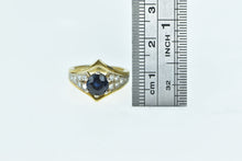 Load image into Gallery viewer, 18K 1.69 Ctw Sapphire Diamond Chevron Ring Yellow Gold