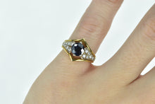 Load image into Gallery viewer, 18K 1.69 Ctw Sapphire Diamond Chevron Ring Yellow Gold