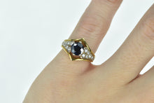Load image into Gallery viewer, 18K 1.69 Ctw Sapphire Diamond Chevron Ring Yellow Gold
