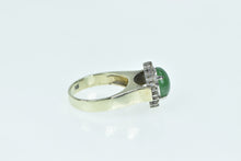 Load image into Gallery viewer, 14K Oval Nephrite Diamond Halo Statement Ring Yellow Gold