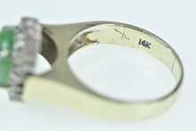 Load image into Gallery viewer, 14K Oval Nephrite Diamond Halo Statement Ring Yellow Gold