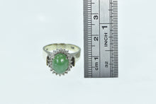 Load image into Gallery viewer, 14K Oval Nephrite Diamond Halo Statement Ring Yellow Gold