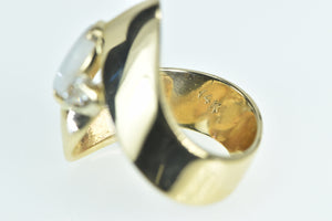 14K Natural Opal 0.35 Ctw VS OMC Diamond Wave Ring Yellow Gold