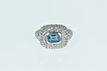 Load image into Gallery viewer, 14K 1.75 Ctw Aquamarine Pave Diamond Statement Ring White Gold