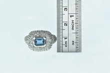 Load image into Gallery viewer, 14K 1.75 Ctw Aquamarine Pave Diamond Statement Ring White Gold