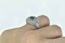 Load image into Gallery viewer, 14K 1.75 Ctw Aquamarine Pave Diamond Statement Ring White Gold