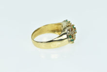 Load image into Gallery viewer, 14K 1.05 Ctw Diamond Emerald Cluster Vintage Ring Yellow Gold