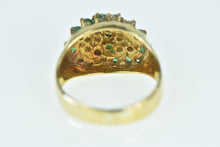 Load image into Gallery viewer, 14K 1.05 Ctw Diamond Emerald Cluster Vintage Ring Yellow Gold