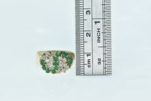 Load image into Gallery viewer, 14K 1.05 Ctw Diamond Emerald Cluster Vintage Ring Yellow Gold