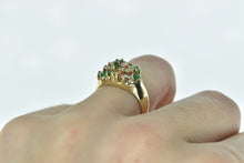 Load image into Gallery viewer, 14K 1.05 Ctw Diamond Emerald Cluster Vintage Ring Yellow Gold