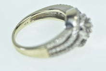 Load image into Gallery viewer, 14K 1.00 Ctw Diamond Halo Swirl Engagement Ring White Gold