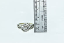 Load image into Gallery viewer, 14K 1.00 Ctw Diamond Halo Swirl Engagement Ring White Gold