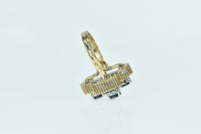 Load image into Gallery viewer, 14K 2.20 Ctw Oval Sapphire Diamond Statement Ring Yellow Gold