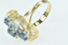 Load image into Gallery viewer, 14K 2.20 Ctw Oval Sapphire Diamond Statement Ring Yellow Gold