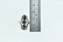 Load image into Gallery viewer, 14K 2.20 Ctw Oval Sapphire Diamond Statement Ring Yellow Gold