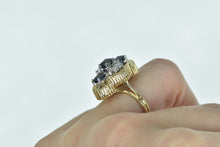 Load image into Gallery viewer, 14K 2.20 Ctw Oval Sapphire Diamond Statement Ring Yellow Gold