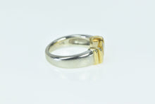 Load image into Gallery viewer, 14K 18k Accent Citrine Inset Vintage Two Tone Ring White Gold