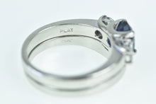 Load image into Gallery viewer, Platinum 2.55 Ctw Sapphire Diamond Engagement Set Ring