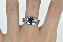 Load image into Gallery viewer, Platinum 2.55 Ctw Sapphire Diamond Engagement Set Ring