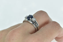 Load image into Gallery viewer, Platinum 2.55 Ctw Sapphire Diamond Engagement Set Ring