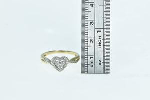 10K 0.40 Ctw Diamond Heart Engagement Promise Ring White Gold