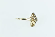 Load image into Gallery viewer, 10K Ruby Diamond Vintage Zig Zag Cluster Ring Yellow Gold