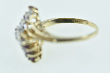 Load image into Gallery viewer, 10K Ruby Diamond Vintage Zig Zag Cluster Ring Yellow Gold