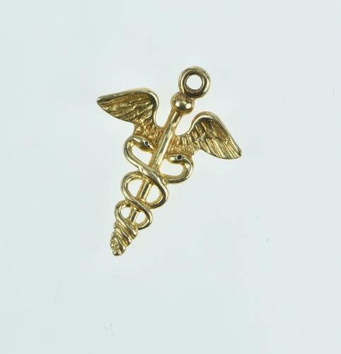 14K Caduceus Medical Symbol Nurse Doctor Charm/Pendant Yellow Gold