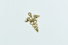 Load image into Gallery viewer, 14K Caduceus Medical Symbol Nurse Doctor Charm/Pendant Yellow Gold