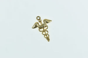 14K Caduceus Medical Symbol Nurse Doctor Charm/Pendant Yellow Gold