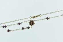 Load image into Gallery viewer, 10K Rubellite Garnet Beaded Vintage Chain Necklace 18.5&quot; Yellow Gold