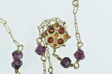 Load image into Gallery viewer, 10K Rubellite Garnet Beaded Vintage Chain Necklace 18.5&quot; Yellow Gold