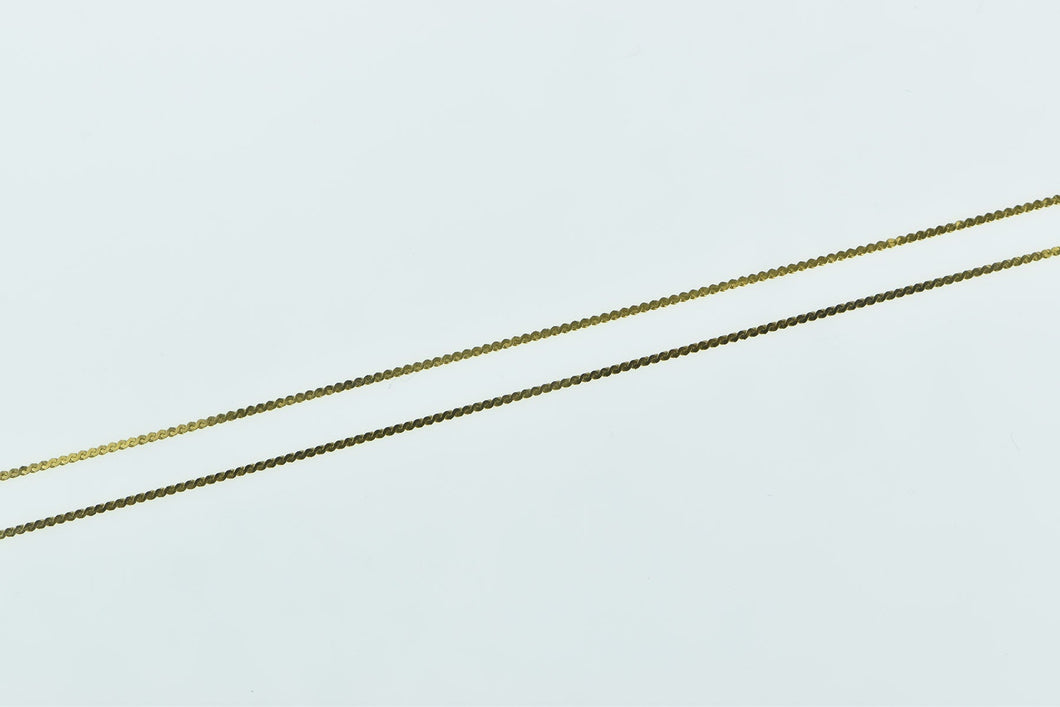 14K 0.3mm Serpentine Chain Flat Wavy Link Necklace 16