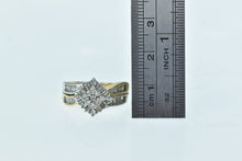 Load image into Gallery viewer, 14K Square Cluster Diamond Baguette Vintage Ring Yellow Gold