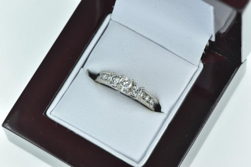 14K 0.50 Ctw Three Stone Diamond Engagement Ring White Gold