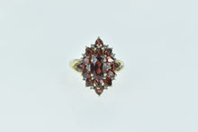 Load image into Gallery viewer, 10K Oval Garnet Diamond Accent Cluster Ring Yellow Gold
