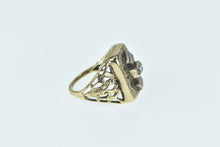 Load image into Gallery viewer, 14K Victorian Seed Pearl Ornate Squared Signet Ring Yellow Gold