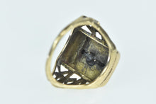 Load image into Gallery viewer, 14K Victorian Seed Pearl Ornate Squared Signet Ring Yellow Gold