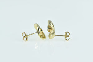 14K 0.30 Ctw Diamond Curb Chain Link Stud Earrings Yellow Gold