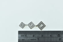 Load image into Gallery viewer, 14K 0.66 Ctw Diamond Tiered Square Drop Pendant White Gold