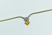 Load image into Gallery viewer, 18K Princess Citrine Diamond Popcorn Designer Necklace 16.25&quot; Yellow Gold
