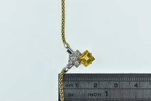 Load image into Gallery viewer, 18K Princess Citrine Diamond Popcorn Designer Necklace 16.25&quot; Yellow Gold