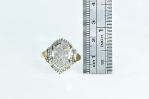 10K 1.70 Ctw Baguette Halo Diamond Cluster Ring Yellow Gold