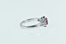 Load image into Gallery viewer, 10K 0.65 Ctw Natural Ruby Diamond Engagement Ring White Gold
