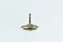 Load image into Gallery viewer, 14K Black Onyx Opal Filigree Halo Statement Ring Yellow Gold