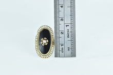 Load image into Gallery viewer, 14K Black Onyx Opal Filigree Halo Statement Ring Yellow Gold