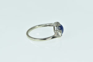 14K 1960's Syn. Sapphire Diamond Accent Ring White Gold